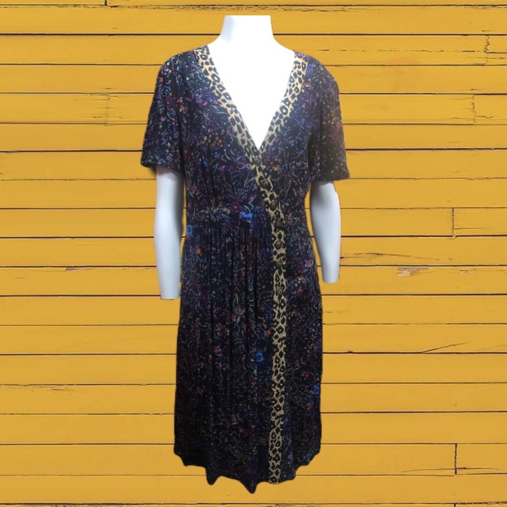 Floral & leopard dress